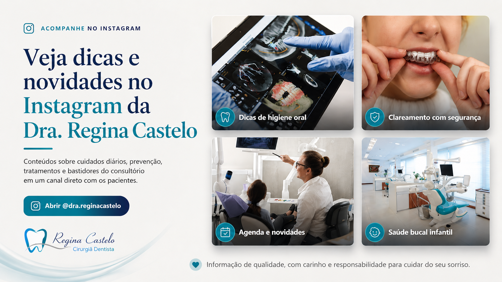 Acompanhe no Instagram: veja dicas e novidades no Instagram da Dra. Regina Castelo.